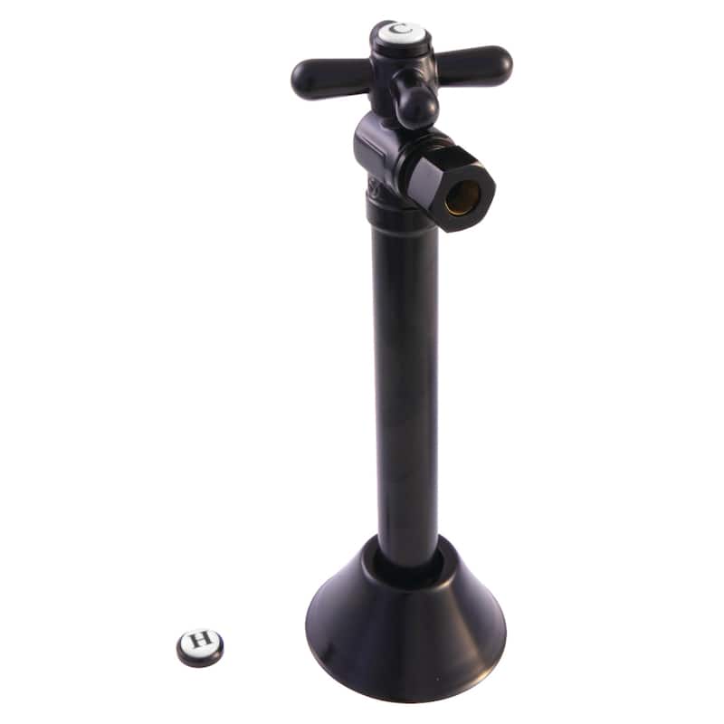 Kingston Brass Vintage 1/2" Sweat x 3/8" OD Comp Angle Shut-Off Valve with 5" Extension - Oil Rubbed Bronze