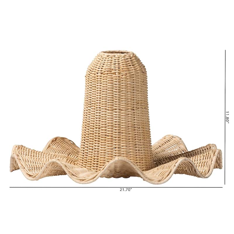 Lavada Bohemian Natural Scalloped Rattan Pendant Lampshade