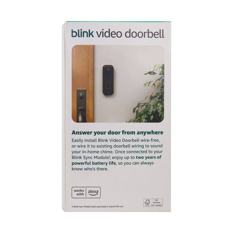 Blink - Video Doorbell - Head-to-toe HD view, two-year battery, simple setup, Required Sync Module Not included