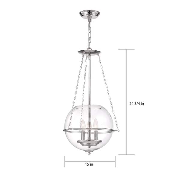 Odyssey 3-Light Pendant Fixture Polished Nickel with Clear Glass - N/A