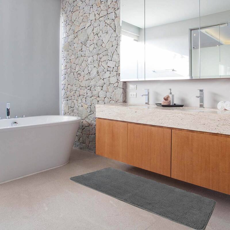 Microfiber Polyester Double Sink Bath Mat Runner - 48"L x 20"W