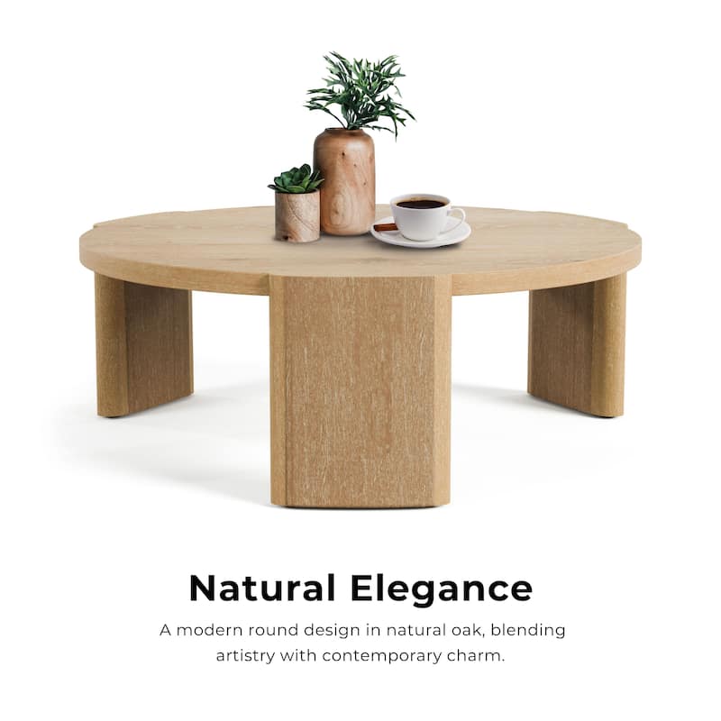 Furniture of America Minst Modern 2-Piece Wood Round Coffee Table Set