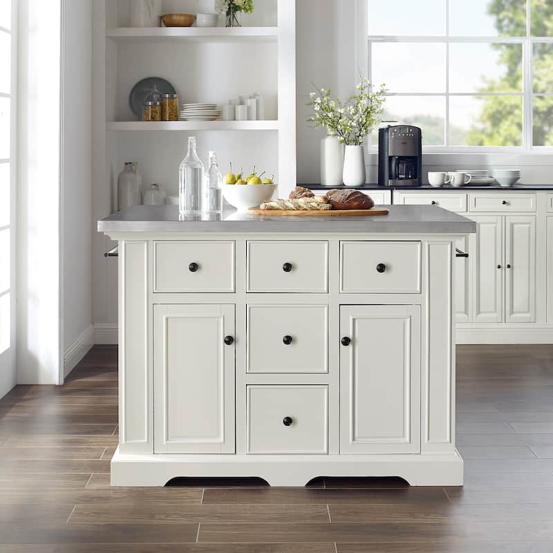Crosley Julia Stainless Steel Top Kitchen Island - 50 "W x	32 "D x 36 "H