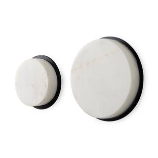 Sophia 5.0 L x 5.0 W x 3.0 H White Marble Set of 2 Wall Hooks