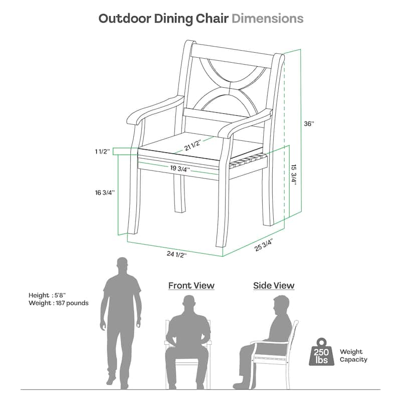 Cambridge Casual Lowell 3-piece Teak Outdoor Bistro Set