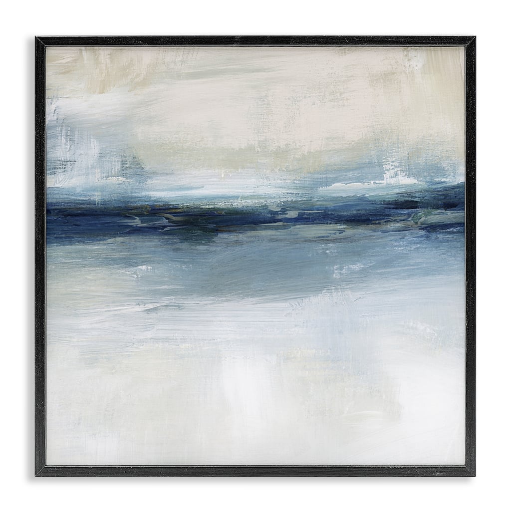 Stupell Timeless Nautical Gloomy Sea Horizon Line Framed Wall Art, Design by Nina Blue