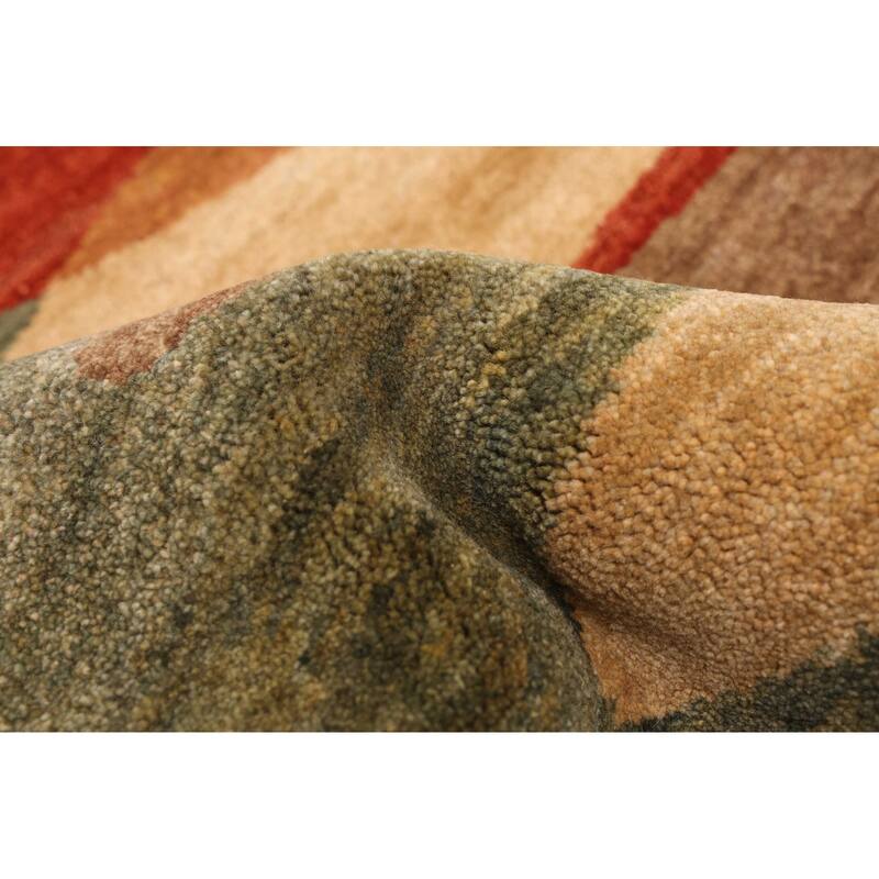 ECARPETGALLERY Hand-knotted Peshawar Ziegler Green Wool Rug - 5'0 x 6'11