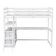 preview thumbnail 9 of 13, Twin Size Loft Bed with Desk, Shelves, and Two Built-in Drawers in White, Modern Design for Kids' Rooms