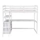 preview thumbnail 8 of 16, Twin Size Loft Bed with Desk and Shelves, Two Built-in Drawers, White