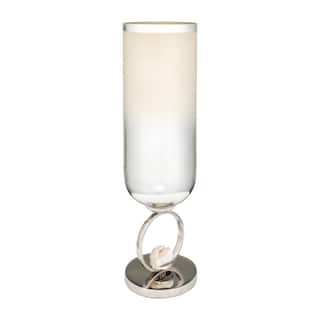 Sagebrook Home Glass Vase With Metal Base Stone