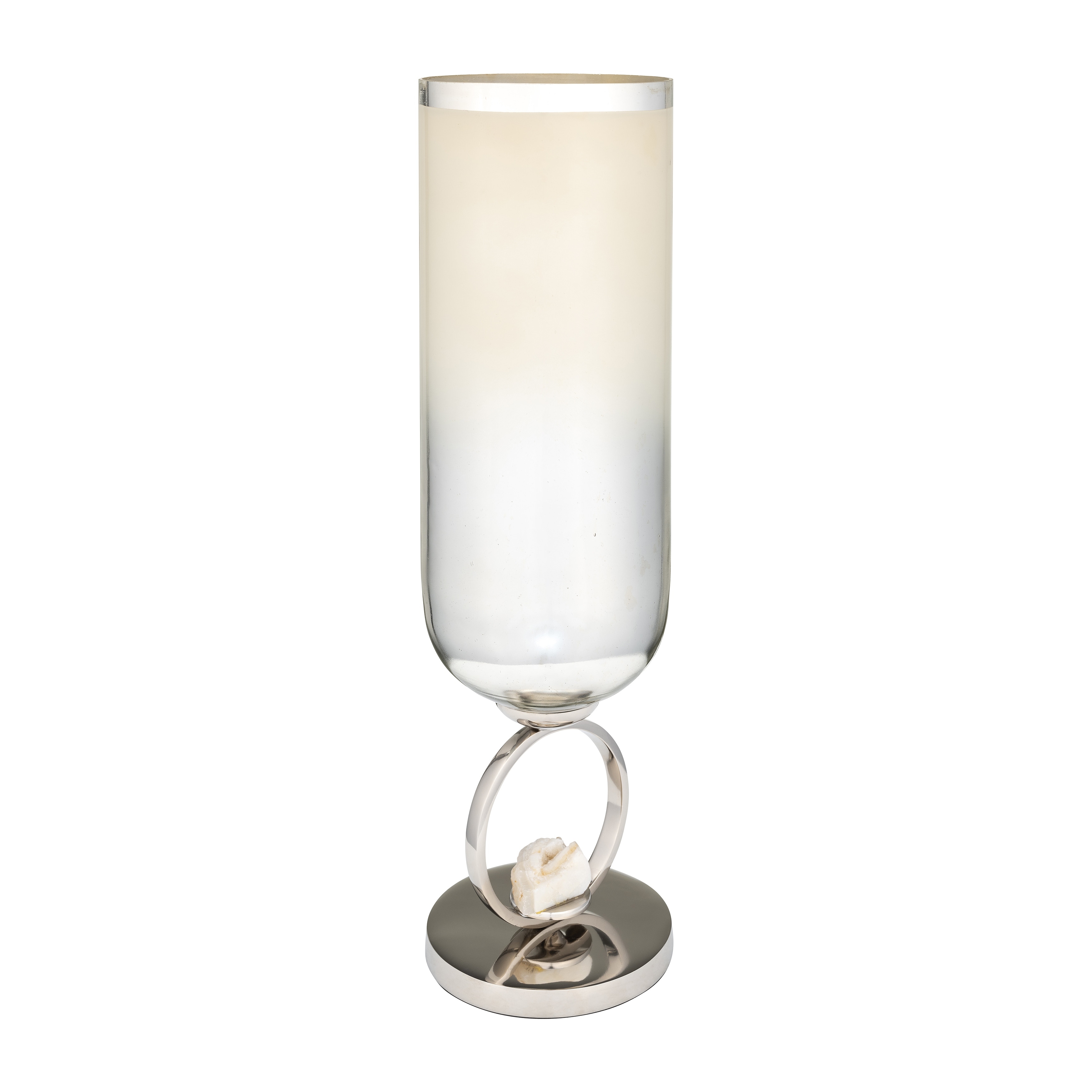 Sagebrook Home Glass Vase With Metal Base Stone