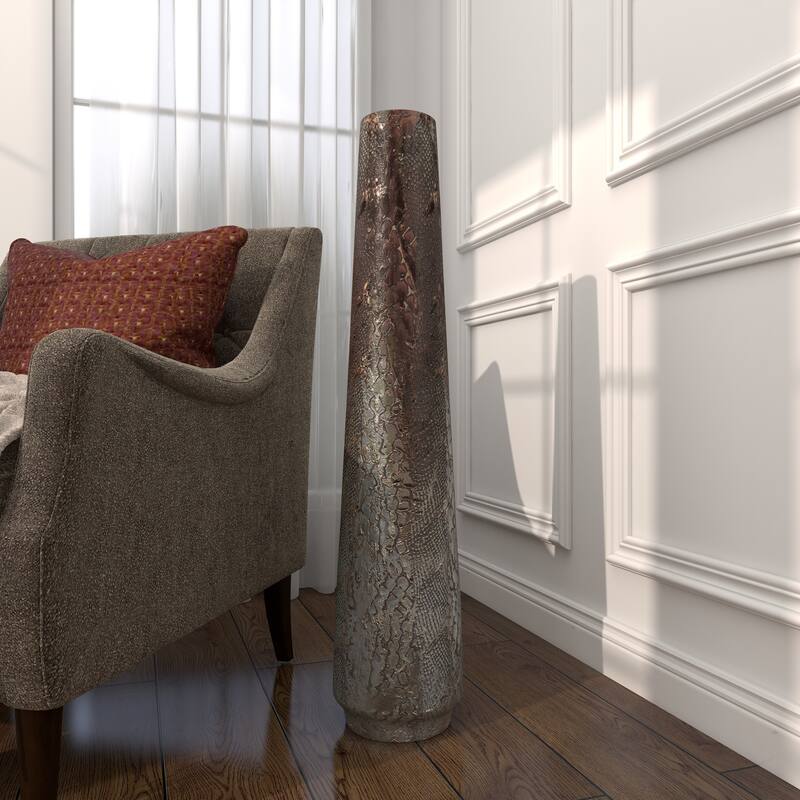 Silver Ceramic Snakeskin Inspired Decorative Vase