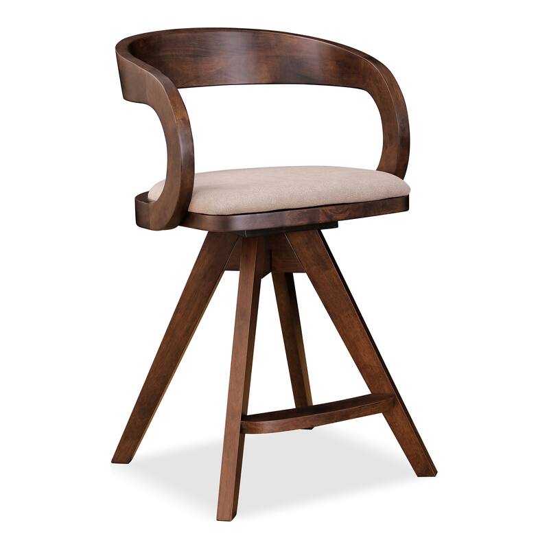 Furniture of America Abigail IX Mid-Century Modern 5-Piece Walnut 53-inch 1-Leaf Extendable Counter Height Dining Set