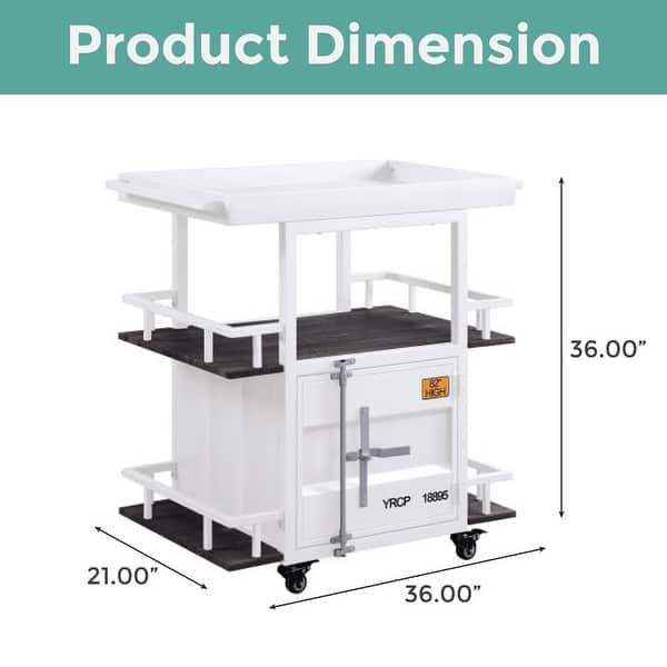 3 Shelves bar cart White rolling carts Metal kitchen cart Bed Bath