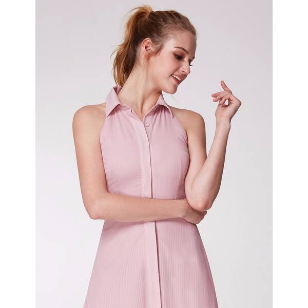 Shop Ever Pretty Womens Elegant Pink Button Up A Line Casual