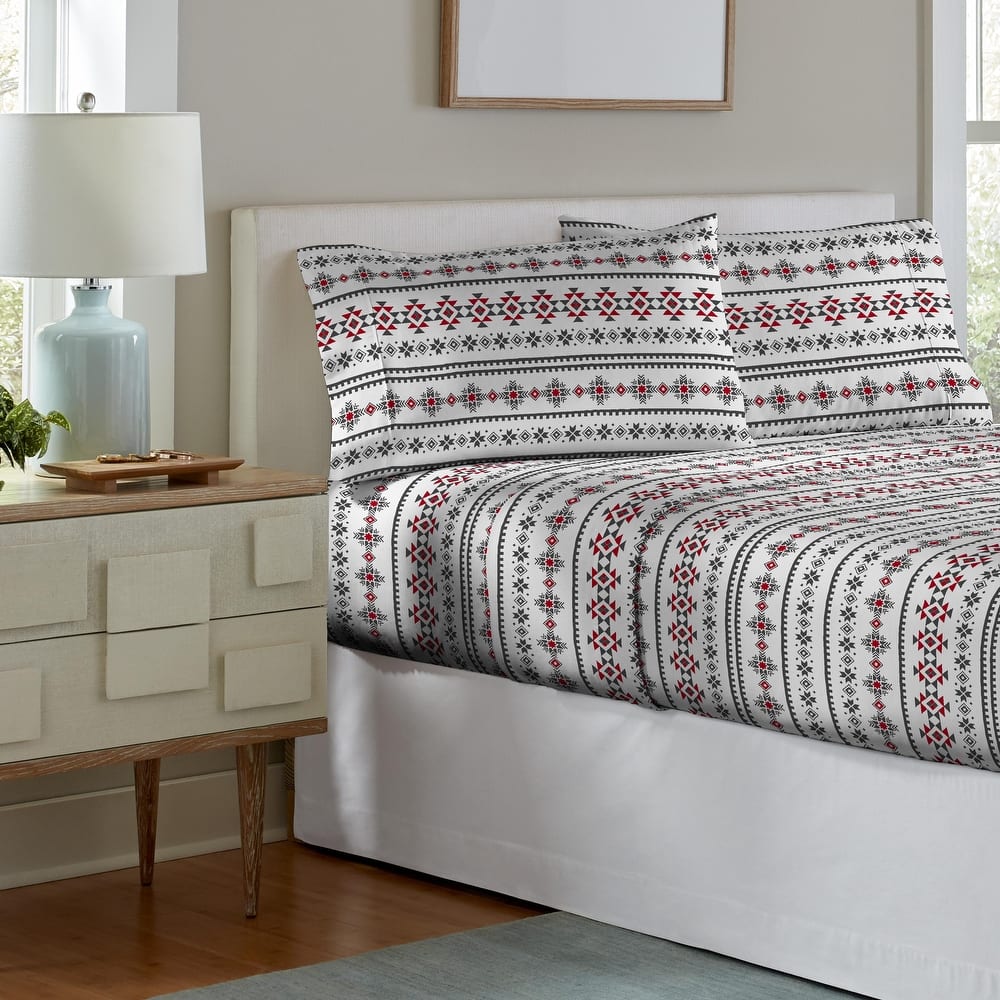 Pointehaven Soft Cotton 180 GSM Deep Pocket Oversized Brushed Flannel Sheet Set