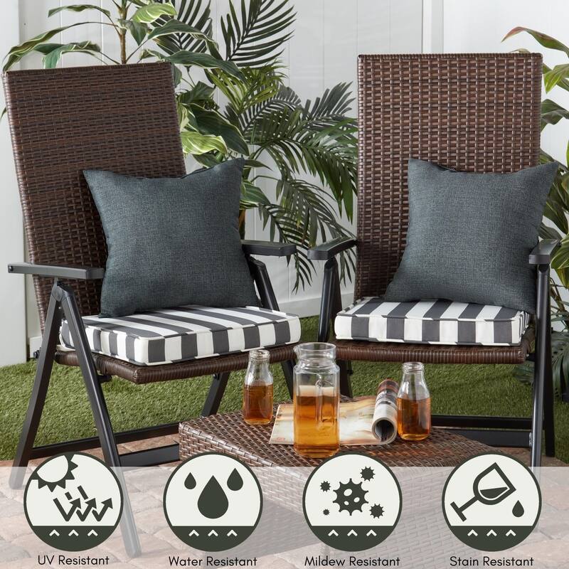 Greendale Home Fashions 18" Square Outdoor Chair Pad (Set of 2)