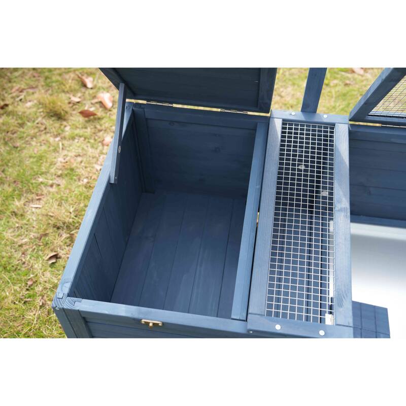 Tortoise Habitat Wooden Tortoise House w/Removable Waterproof Tray Indoor Turtle Enclosure for Small Animals