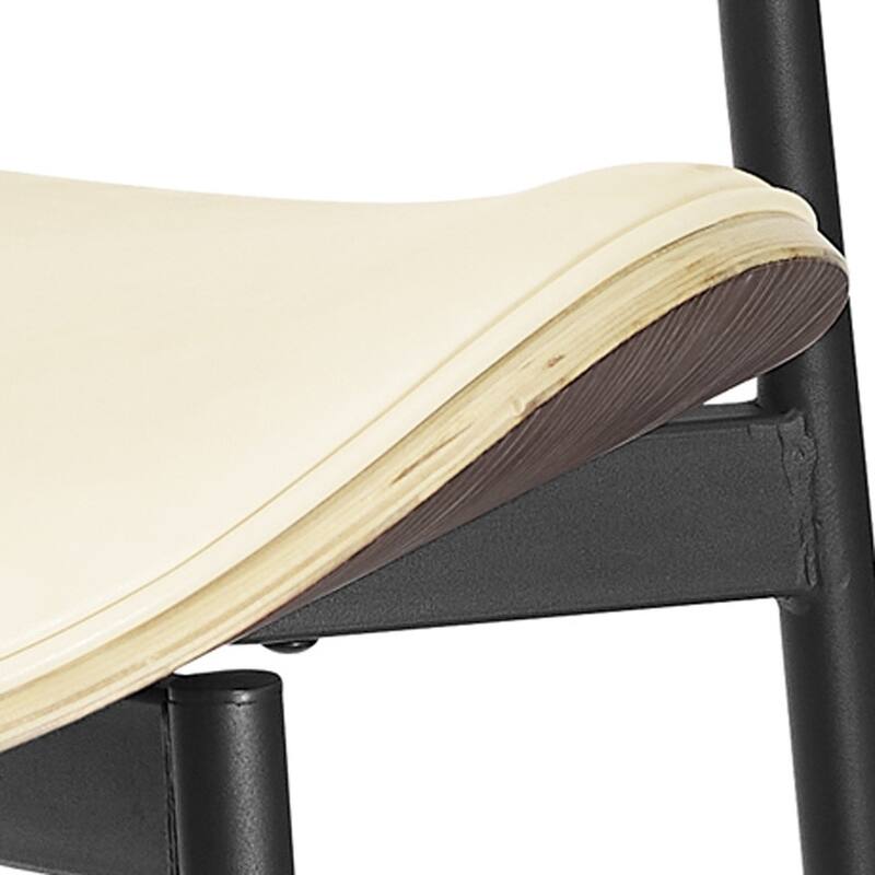 HomeRoots Set of Two Green and Black Upholstered Faux Leather Curved Back Dining Side Chairs