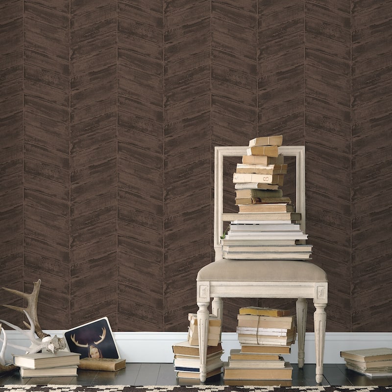 Galerie Wallcoverings Ambiance Abstract Chevron Design Vinyl on Non-woven Matte Wallpaper Roll