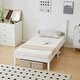 preview thumbnail 15 of 45, Twin Size Solid Wood Platform Bed Frame With Headboard White