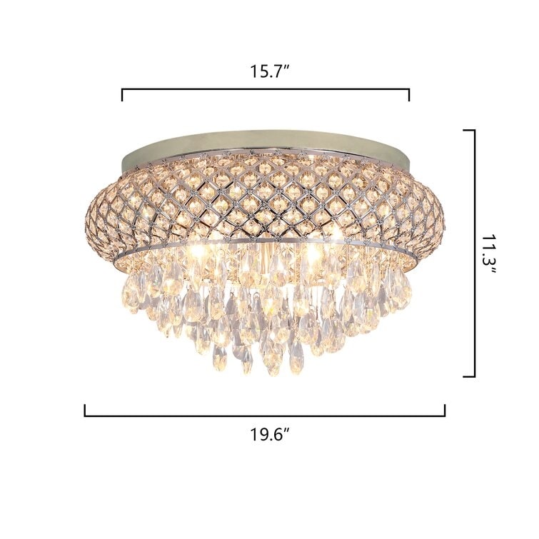 Maxax 5 - Lights Metal Crystal Flush Mount - On Sale - Overstock