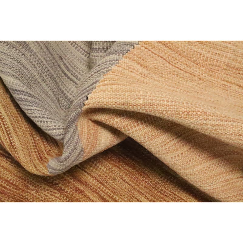 Hand Woven Oriental 100% Wool Carpet Southwestern Modern Greys & Charcoal Kilim Area Rug - 8' 1'' X 4' 11''