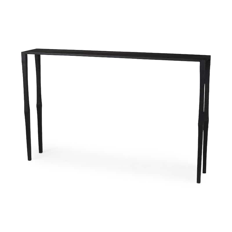 Timothy Ebony Black Iron Side Table - Console Table (48.5" L x 8" W x 30" H)