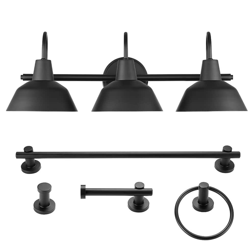 Bellevue 3 Light 24" Wide Bathroom Vanity Light with Black Shades