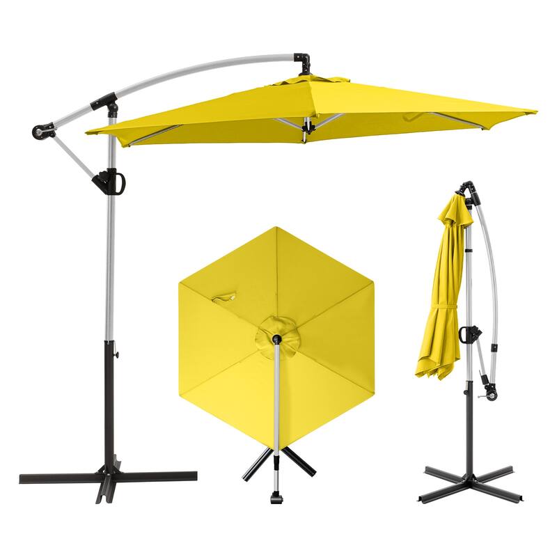 COSIEST 10ft Outdoor Offset Hanging Umbrella Patio Umbrella