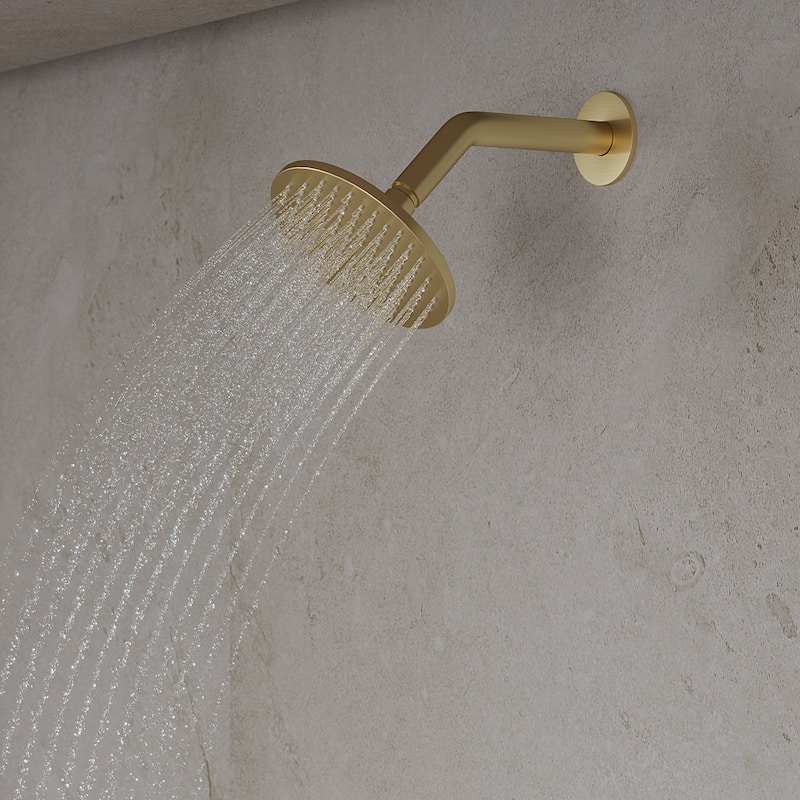 GRANDJOY 12" Wall Mounted Shower System Dual Shower Heads with 6 Body Jets