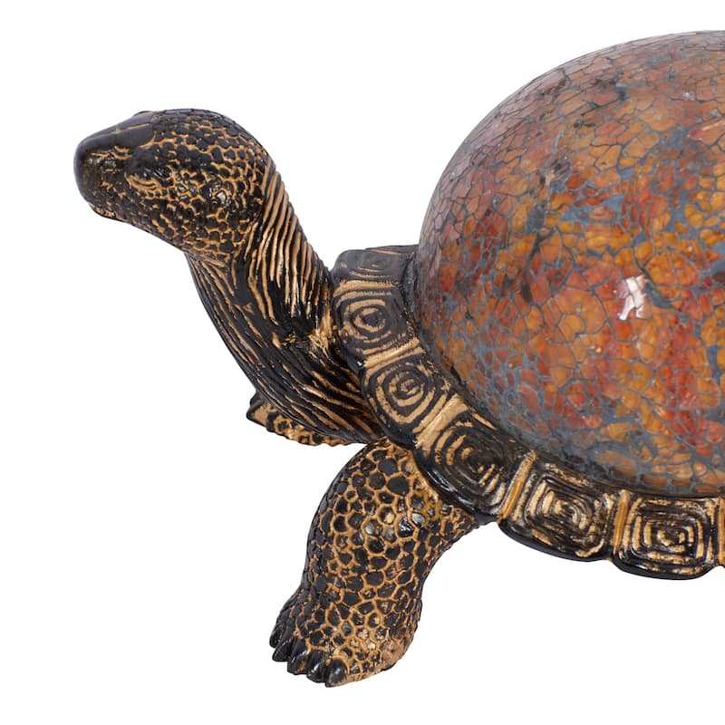 Polystone Turtle Sculpture - Brown - Roche River Decor - 6"W x 11"L x 6"H