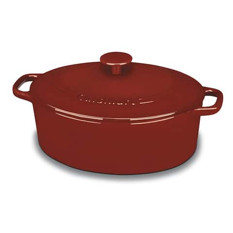 Cuisinart Perpchefs Red Enameled Cast Iron 5.5-quart Oval CVD Classic Casserole Cookware
