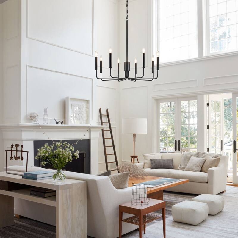 8-Light 29.52-inch Farmhouse Candle Chandelier for Foyer Kitchen Bedroom
