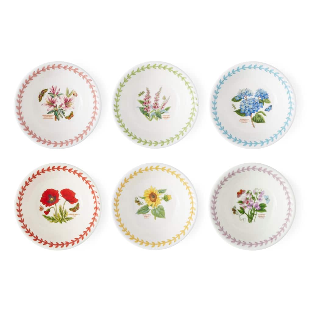 Portmeirion Botanic Garden Set of 6 Meadow Mini Bowls - 5 in