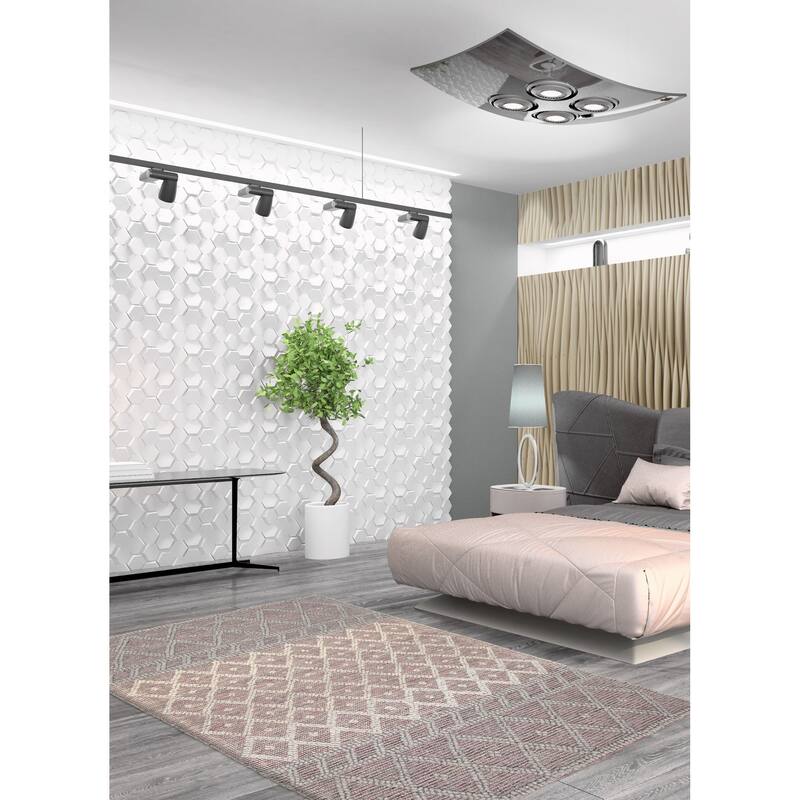 ECARPETGALLERY Braid weave Sienna Grey Wool Rug - 5'0 x 8'0