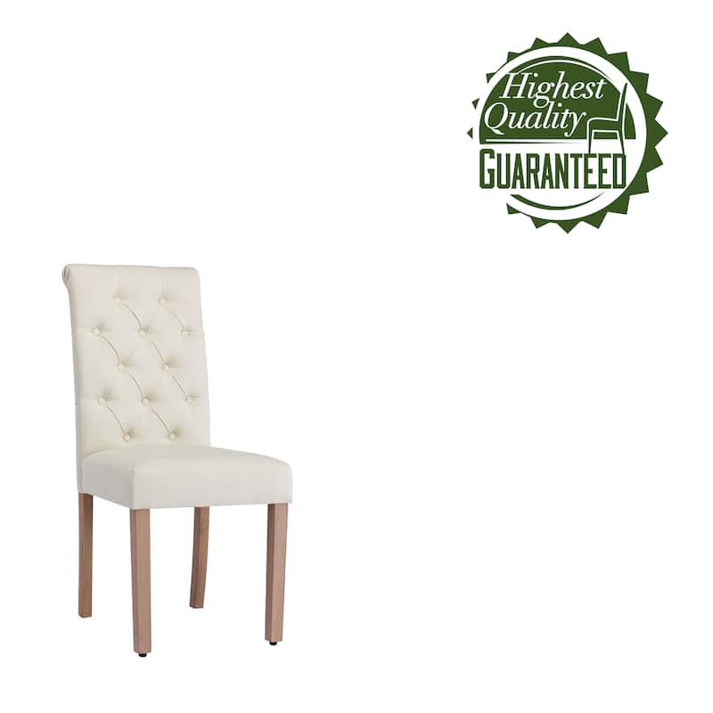 Porthos Home Betta Tufted Fabric Dining Chairs with Rubberwood Legs, Set of 2