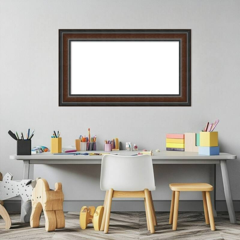 Amanti Art Cyprus Walnut Framed Dry Erase Magnetic Board