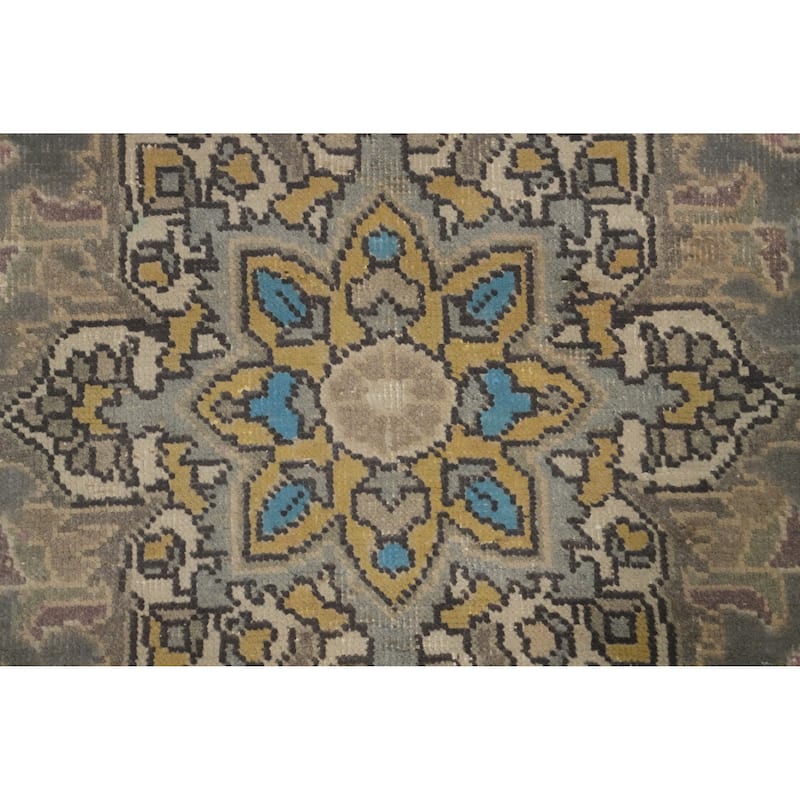 Hand Knotted Oriental 100% Wool Carpet Traditional Floral Oranges & Rust Tabriz Area Rug - 9' 4'' X 6' 5''
