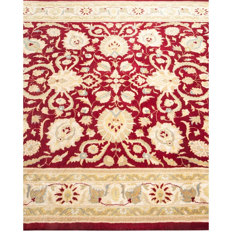 Overton Handknotted Wool Traditional Oriental Red Area Rug - 4' x 6'