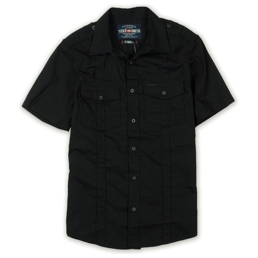 Ecko Unltd. Mens Ss Solid Poplin Button Up Shirt