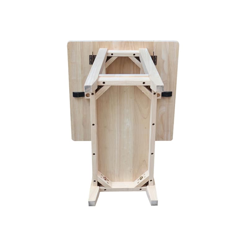 Square Solid Wood Drop Leaf Side Table