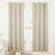 preview thumbnail 42 of 54, Deconovo Gold Star Foil Room Darkening Curtains for Kids 2 Panels 42 x 54 Inch - Light Beige