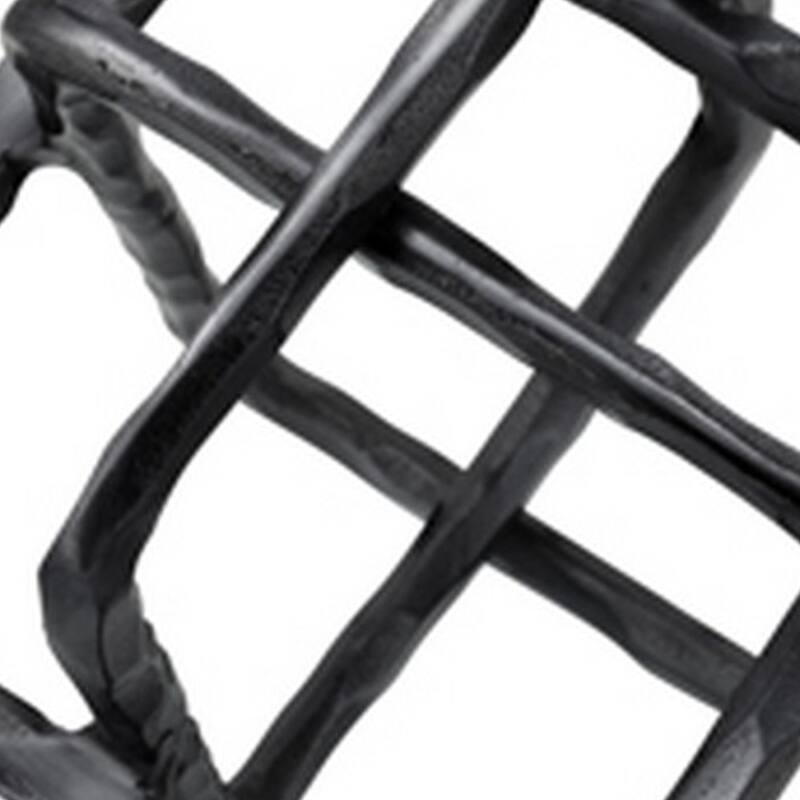 10 Inch Metal Accent Decor with Square Interlinks, Gray