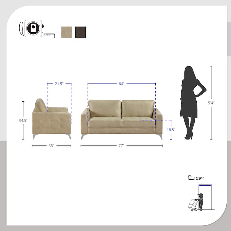 Cressey Microfiber Living Room Sofa