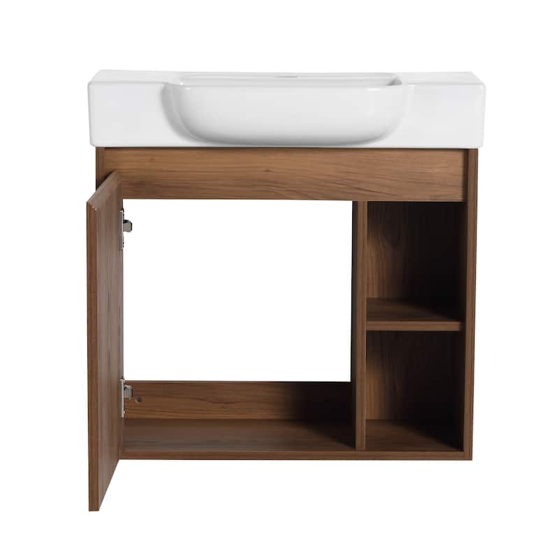 BNK 24"/28" Single Sink Floating Bathroom Vanity with Soft Close Door and Shelf