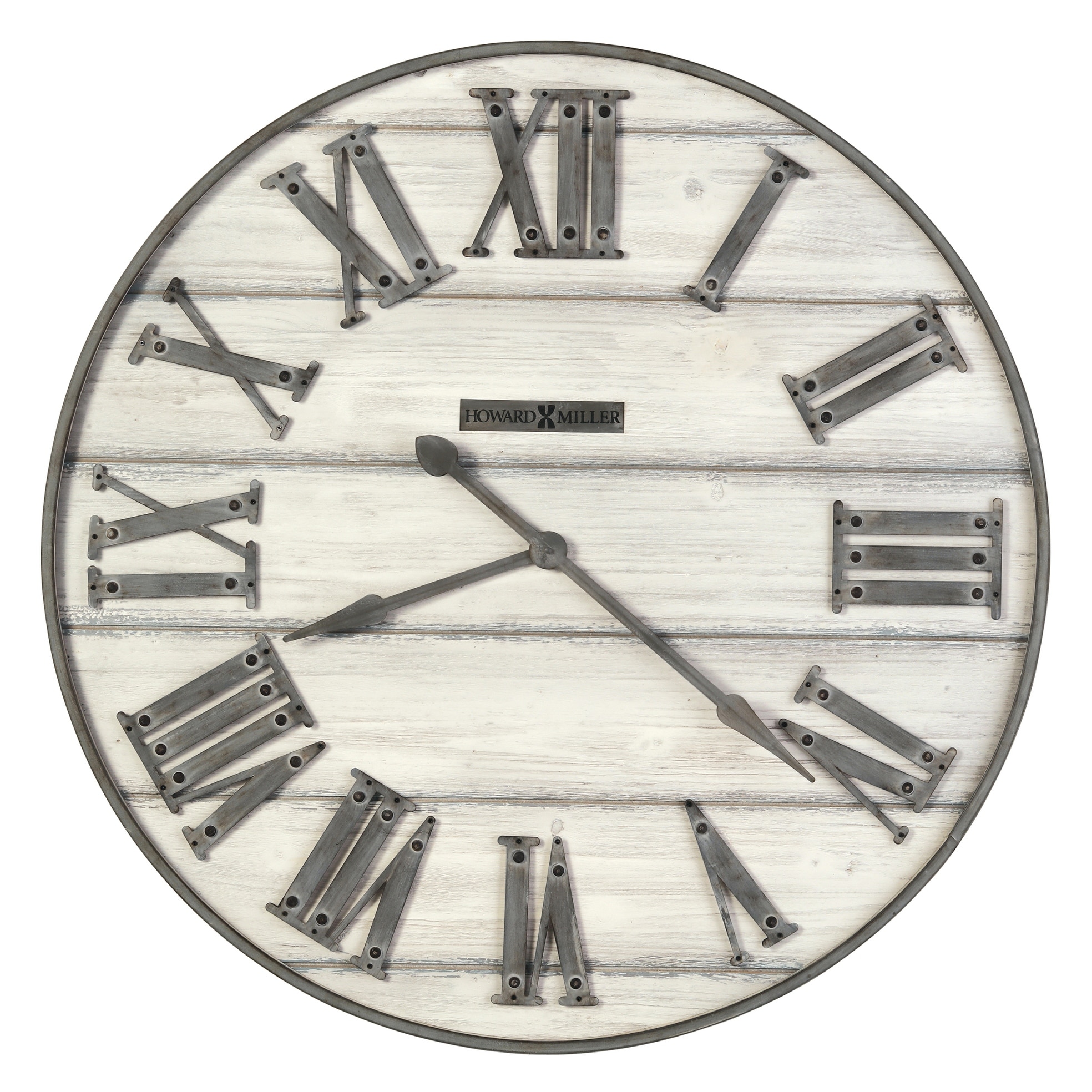 Howard Miller West Grove Whitewash 36.5-Inch Wood Wall Clock