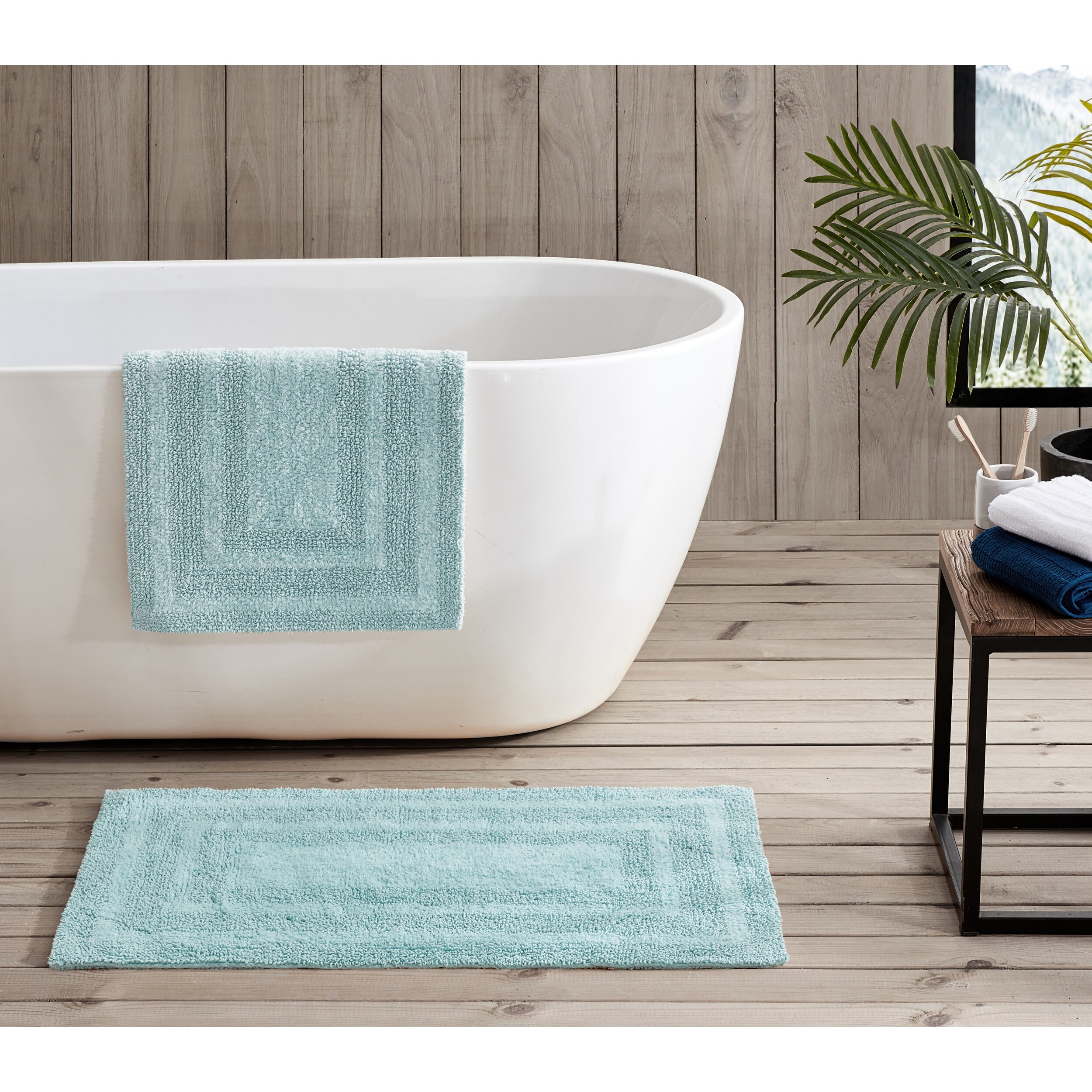 Turquoize Bath Rug Runner for Bathroom 59 inchx 20 inch Extra Large Navy Blue Striped Bath Mat Runner Slid Resistant Oversize Non-Slip Bathroom Rugs Shag Area