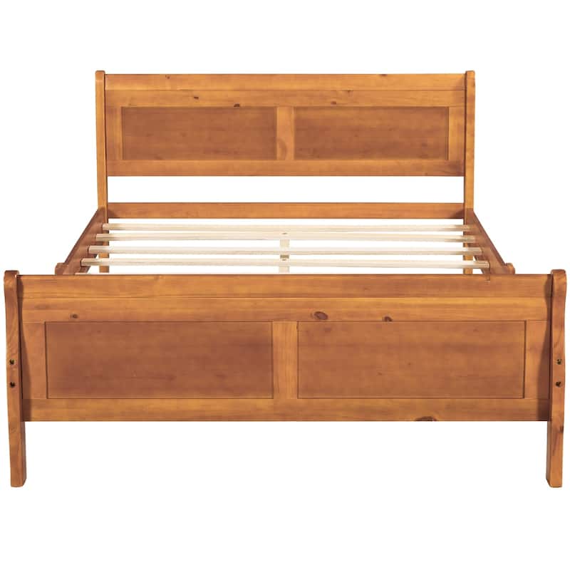 Full Size Wood Platform Bed with Slat Support