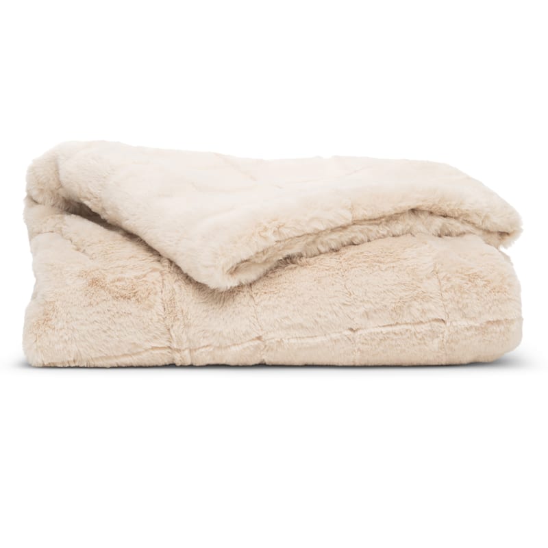 Super Comfy North Branch Series Fur Throw - Birch